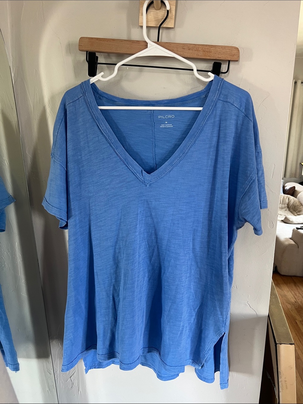 Pilcro Light Blue V-Neck Short Sleeve Tee